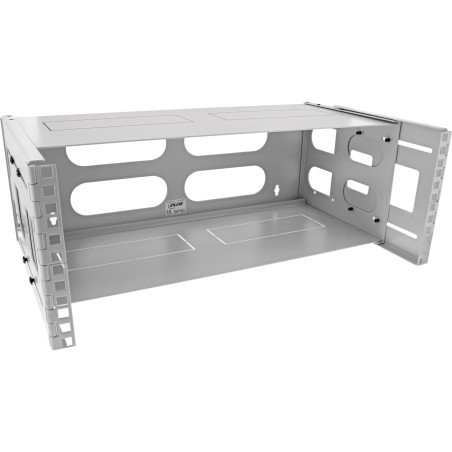 InLine? 19 Rack zur Wandmontage, 4HE, 24-40cm Tiefe, mit Abdeckung, grau