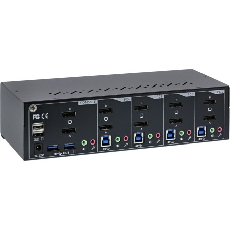 InLine? KVM Desktop Switch, 4-fach, Dual-Monitor DP 1.2, 4K, USB 3.0, Audio