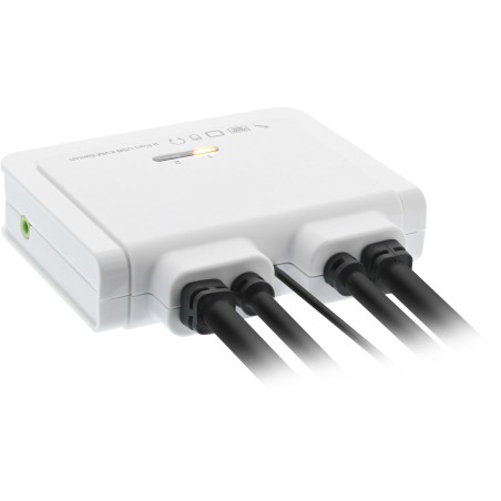 62614I - InLine® Commutateur KVM, 2x, USB-C  HDMI à HDMI, 4K, avec audio, câble intégré