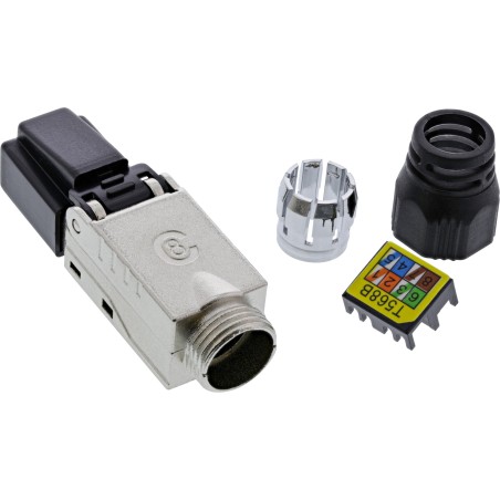 76204C - InLine® Prise RJ45 Cat.8.1 2000MHz, à confectionner en champ, blindé, vissage.