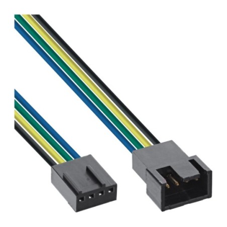 InLine® Lüfterkabel Verlängerung PWM, 4pol Molex Stecker / Buchse, 0,7m