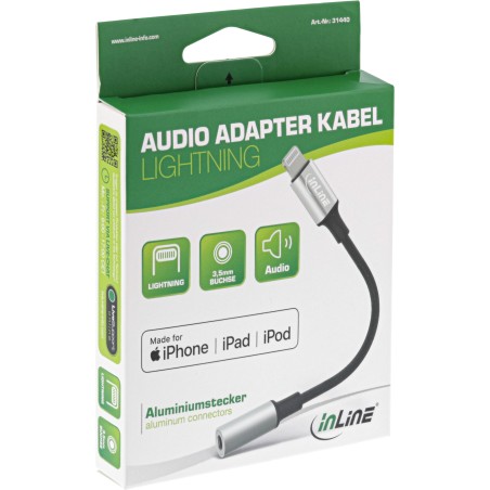 InLine? Lightning Audio Adapter Kabel MFi-zertifiziert 0,1m