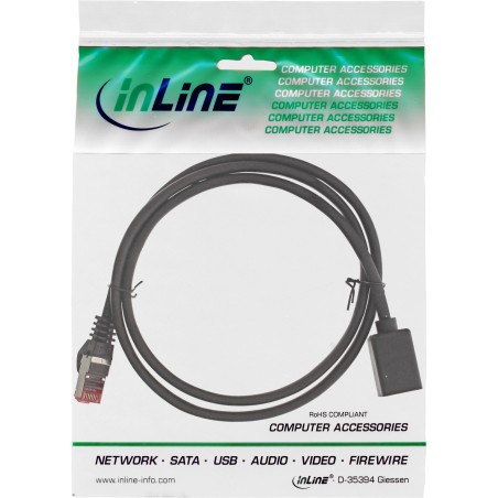 InLine? Patchkabel-Verl?ngerung, S/FTP (PiMf), Cat.6, halogenfrei, 0,5m