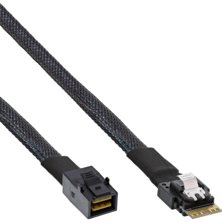 InLine? Slim SAS Kabel, SFF-8654 4i zu Mini SAS HD SFF-8643, 24Gb/s, 0,5m