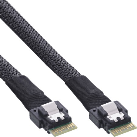 27642A - InLine® Slim SAS Kabel, SFF-8654 zu SFF-8654, 24Gb/s, 0,5m