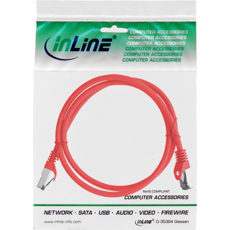 InLine? Patchkabel, S/FTP (PiMf), Cat.8.1, 2000MHz, halogenfrei, rot, 1,5m