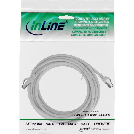 InLine? Patchkabel, S/FTP (PiMf), Cat.8.1, 2000MHz, halogenfrei, grau, 10m