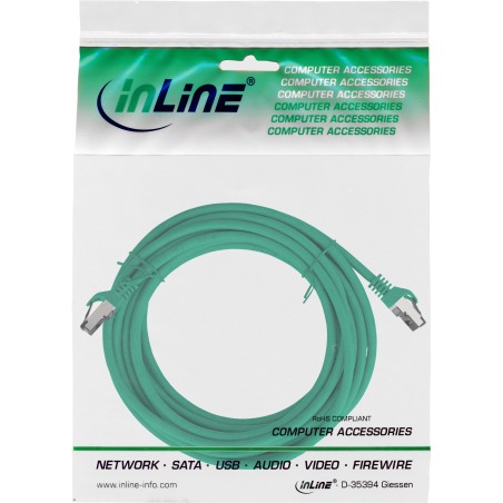 78805G - InLine® Câble patch, S/FTP (PiMf), Cat.8.1, 2000MHz, sans halogène, vert, 5m