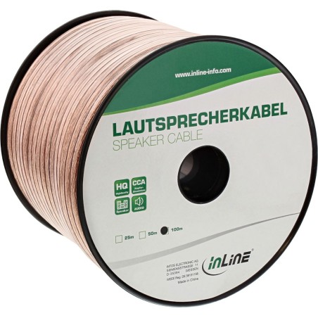 InLine® Lautsprecherkabel, 2x 6mm², CU, transparent, 25m