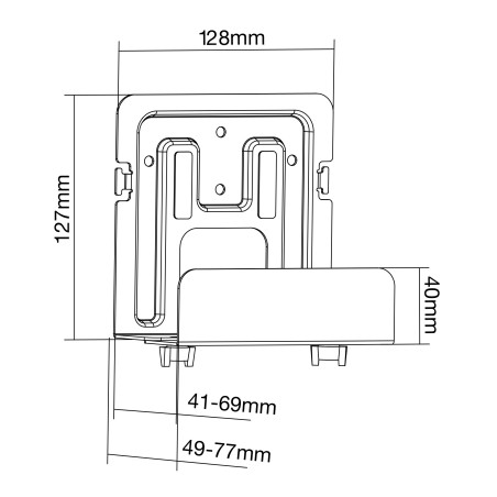 InLine? Universalhalterung f?r Mediager?te / Streaming-Boxen, 41-69mm