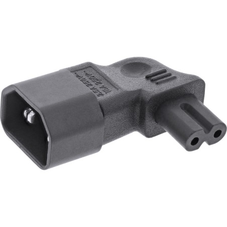 InLine? Netzadapter IEC 60320 C14 / C7, L/R gewinkelt, 3pol. Kaltger?te zu 2pol.