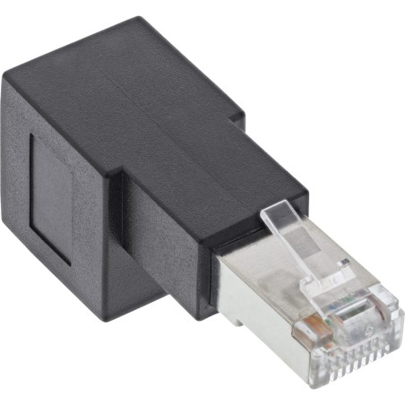 InLine? Patchkabel-Adapter Cat.6A, RJ45 Stecker/Buchse, 90? nach unten gewinkelt