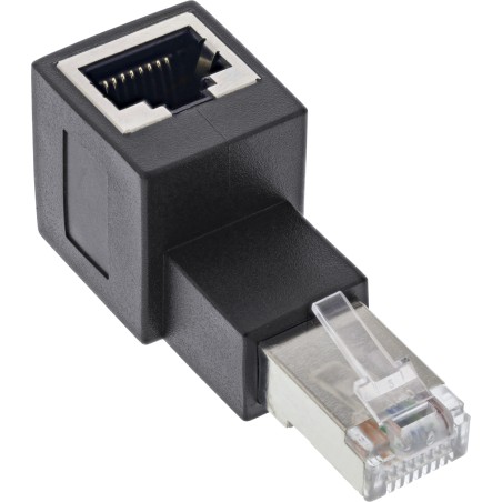 InLine? Patchkabel-Adapter Cat.6A, RJ45 Stecker/Buchse, 90? nach oben gewinkelt