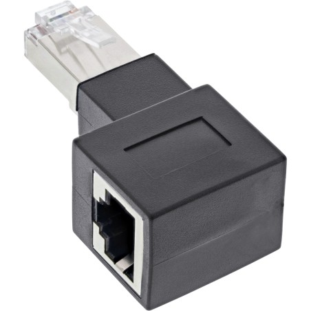 69991C - InLine® Patchkabel-Adapter Cat.6A, RJ45 Stecker / Buchse, 90 nach rechts gewinkelt