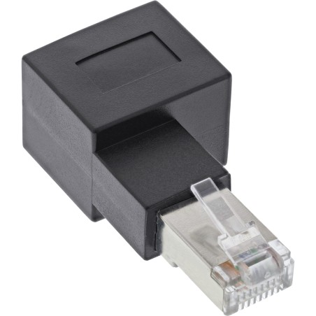 69991C - InLine® Patchkabel-Adapter Cat.6A, RJ45 Stecker / Buchse, 90 nach rechts gewinkelt