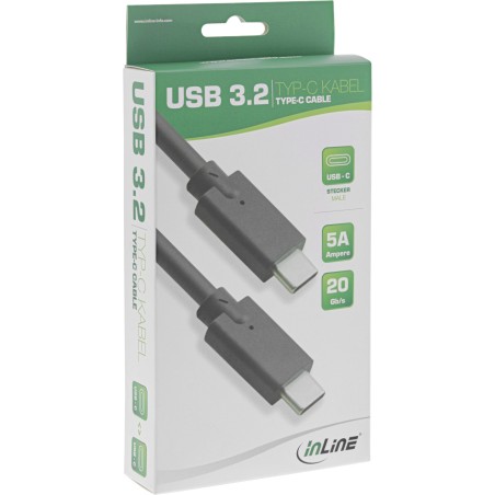 InLine? USB 3.2 Gen.2x2 Kabel, USB-C Stecker/Stecker, schwarz, 1,5m