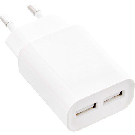 31503W - InLine® USB Chargeur DUO, Adaptateur secteur 2x, 100-240V à 5V/2.1A, blanc