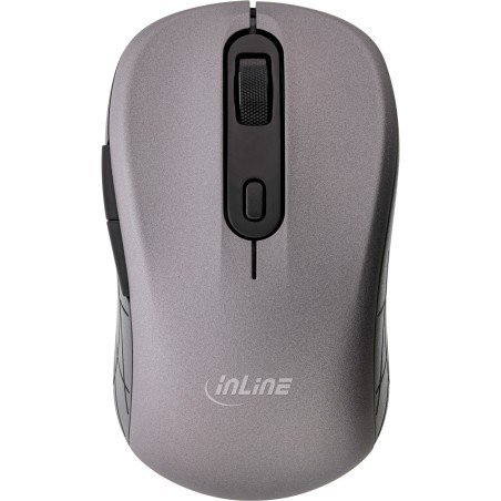 InLine? Maus 3-in-1, Bluetooth  2x 2.4GHz Funk, 5 Tasten, optisch, grau/schwarz