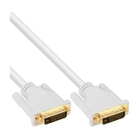 InLine® DVI-D Kabel, digital 24+1 Stecker / Stecker, Dual Link, weiß / gold, 2m