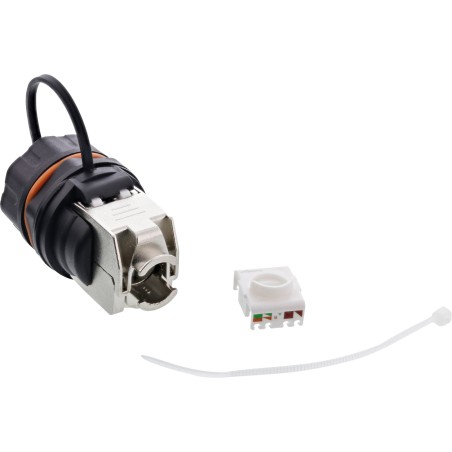 InLine? Patchkabelbuchse Cat.6A, wasserdicht IP68, 2x RJ45 Buchse, geschirmt