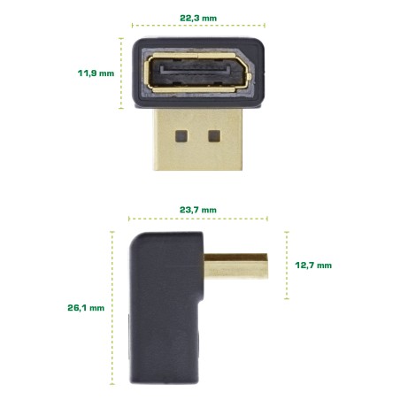 InLine? DisplayPort Adapter, DisplayPort Stecker / Buchse, nach oben gewinkelt