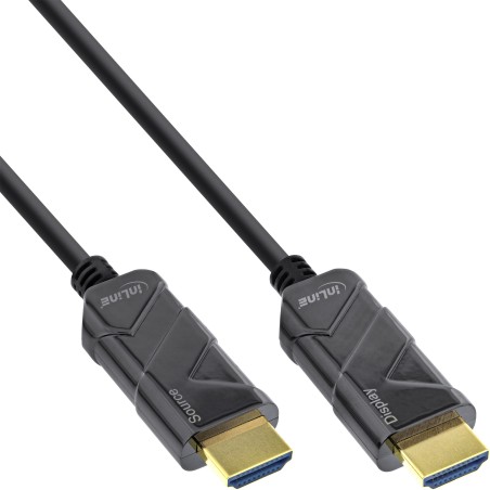 InLine? HDMI AOC Kabel, Ultra High Speed HDMI Kabel, 8K4K, schwarz, 10m