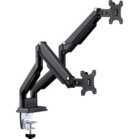 InLine? Tischhalterung mit Lifter & USB/Audio, 2 Monitore bis 81cm (32),schwarz