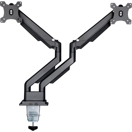 23171B - InLine® support de table avec lifter & USB/audio, 2 écrans jusqu'à 81cm (32),noir