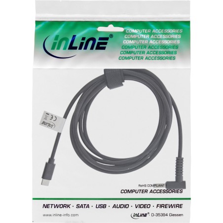 26674 - InLine® USB-C vers HP Notebook (rond/petit) Câble de charge, 2m 26672