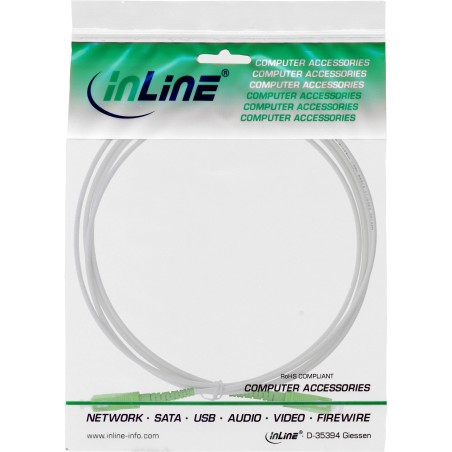 InLine? LWL Simplex Kabel, FTTH, SC/APC 8? zu SC/APC 8?, 9/125?m, OS2, 50m