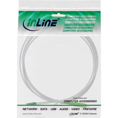 InLine? LWL Simplex Kabel, FTTH, LC/APC 8? zu SC/APC 8?, 9/125?m, OS2, 10m