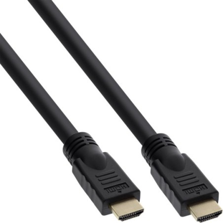 InLine® HDMI Kabel, HDMI-High Speed mit Ethernet, Stecker / Stecker, schwarz / gold, 7,5m