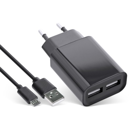 InLine? USB DUO Ladeset, Netzteil 2-fach  Micro-USB Kabel