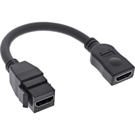 InLine? HDMI Keystone Adapterkabel 4K/60Hz, HDMI A Buchse/Buchse, schwarz, 0,2m