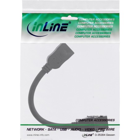 76206A - InLine® Câble adaptateur HDMI Keystone 4K/60Hz, HDMI A prise femelle/prise femelle, noir, 0,2m