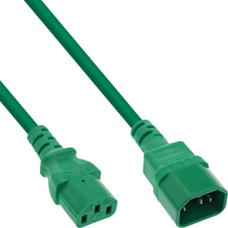 16502G - InLine® Rallonge pour appareils froids, C13 sur C14, vert, 2m