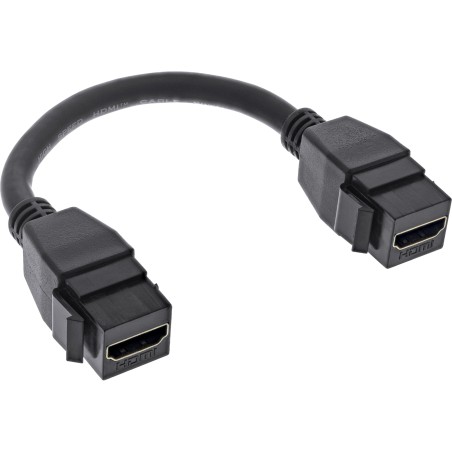 76206B - InLine® Câble HDMI 2x Keystone 4K/60Hz, HDMI A prise/prise, noir, 0,2m