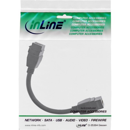 InLine? HDMI 2x Keystone Kabel 4K/60Hz, HDMI A Buchse/Buchse, schwarz, 0,2m