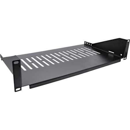 19111J - InLine® 19 étagère Tablette, 250mm, 20kg, 2UH, RAL 9005 noir