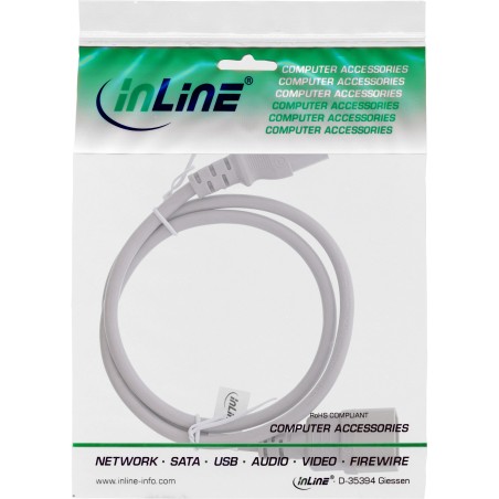 16504A - InLine® Rallonge pour appareils froids, C13 sur C14, gris, 1,5m