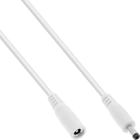 26802D - InLine® Rallonge, DC prise 4,0x1,7mm, blanc, 2m