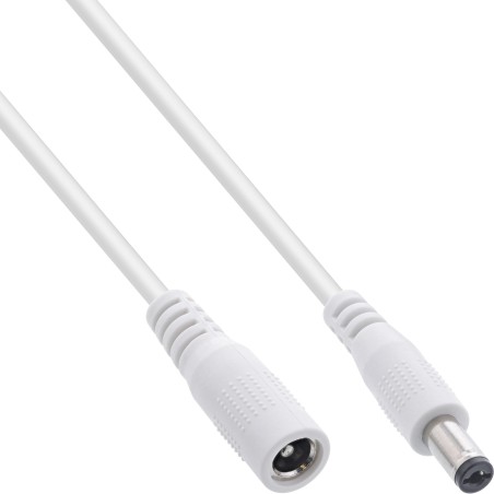 26855E - InLine® Rallonge, DC prise 5,5x2,1mm, blanc, 0,5m