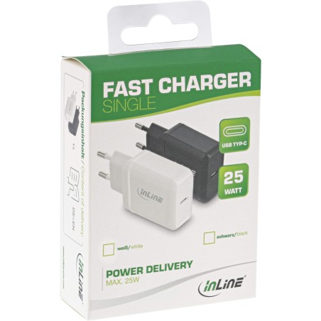 InLine? USB PD Netzteil Ladeger?t Single USB-C, Power Delivery, 25W, schwarz