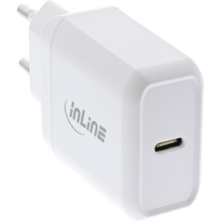 31501W - InLine® USB PD bloc d'alimentation chargeur simple USB-C, Power Delivery, 25W, blanc