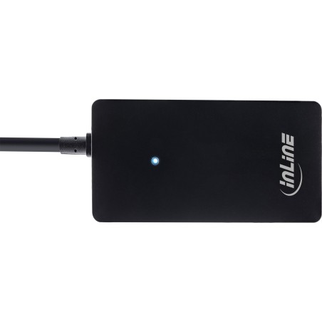 InLine? USB 2.0 Hub, 4 Port, schwarz, mit USB DC Kabel, Kabel 30cm