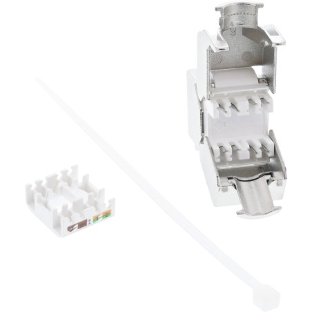 InLine? Keystone RJ45 Buchse, SNAP-In, Cat.6a, mit Staubschutz rot