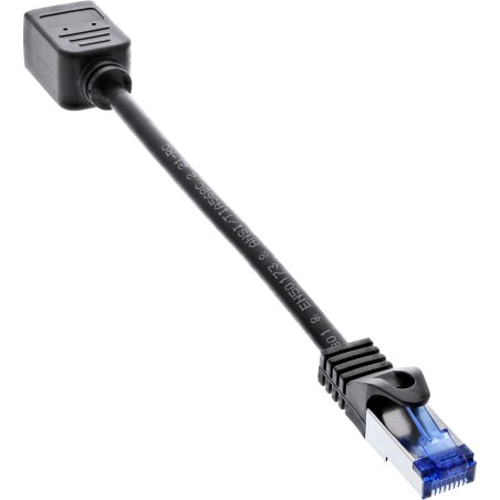 InLine? Patchkabel Verl?ngerung, RJ45 Protektor, S/FTP (PiMf), Cat.6A, 0,2m