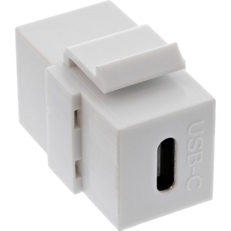 76201W - InLine® USB 3.1 Keystone Snap-In Insert, USB-C prise femelle/prise femelle, blanc