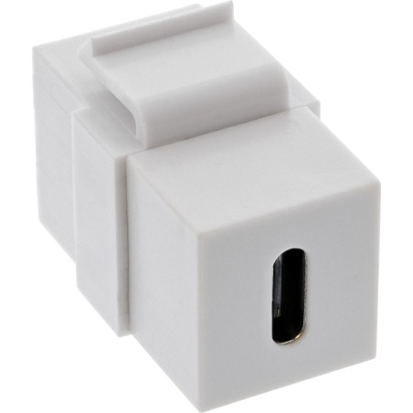 76201W - InLine® USB 3.1 Keystone Snap-In Insert, USB-C prise femelle/prise femelle, blanc