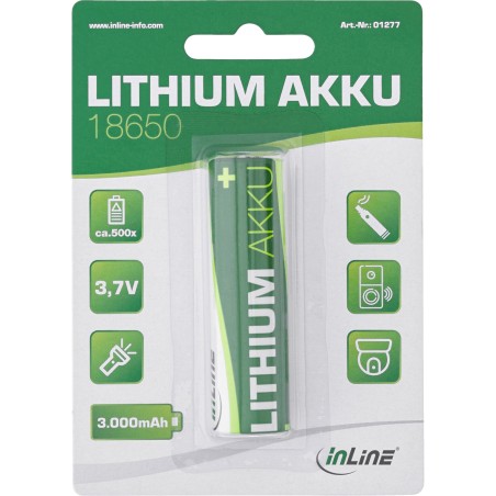 01277 - InLine® Batterie Li-ion, 3000mAh, 18650